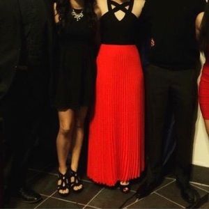 Ruby Rox Pleated Skirt Red Dress